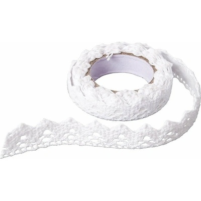 Bavlněná samolepící stuha krajka 1.8 m / White