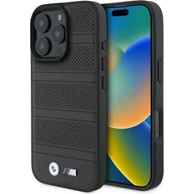 BMW M Perforated And Stitched Line MagSafe калъф за iPhone 16 Pro Max - черен (3666339324230)