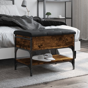 Image 1 of vidaXL Пейка за обувки, опушен дъб, 62x42x45 см, инженерно дърво (835189)