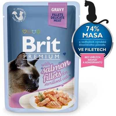 Brit cat Premium D Fillets in Gravy with Salmon 85 g