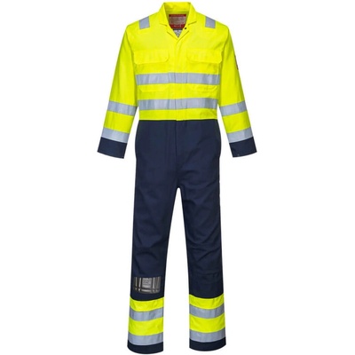 Portwest Kombinéza Hi-Vis Anti-Static Bizflame Pro BIZ7 antistatická nehořlavá reflexní žltá/navy
