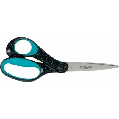 Nožnice, pre tínedžerov, 20 cm, pre ľavákov, FISKARS, bodkované pávie modré