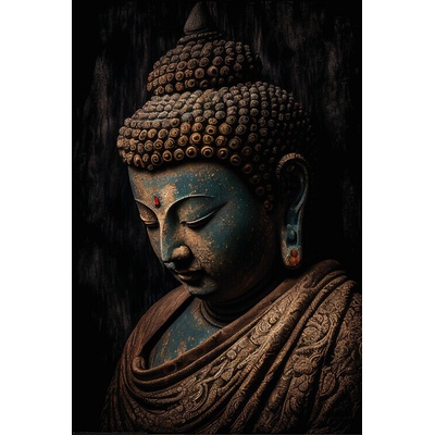 Plagát, Obraz - Portrait of a bronze Buddha, 61 × 91.5 cm