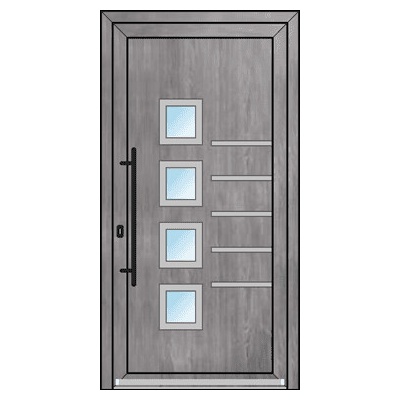 OknaDvereNaMiru.cz Vchodové dveře INOX 2101 antracit 110 x 205 cm