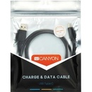 Canyon CNE-USBC4B USB-C / USB 2.0, 5V 3A, priemer 4.5mm, PVC, 1m, černý