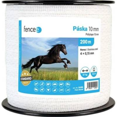 VNT electronics s.r.o. Páska pro elektrický ohradník, šířka 10 mm, bílá, délka 200 m