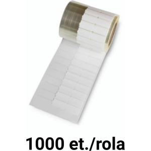 ZINTA Ролки с бели етикети за бижута 2x22x10mm, 1000 ет. /ролка, прозрачна опашка (72X10X1000-BIJU-FILTS)