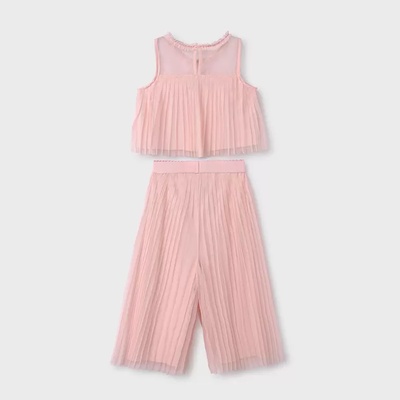 Abel & Lula Нежен комплект плисе с тюл за момиче Abel&Lula в розово