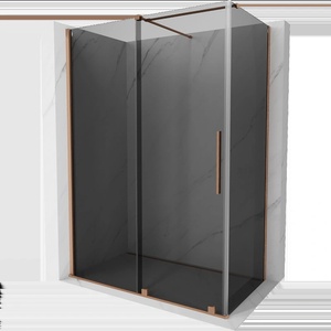 Mexen Velar плъзгаща се душ кабина 160 x 85 см, графит, четкована мед - 871-160-085-41-65 (871-160-085-41-65)