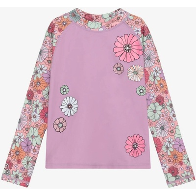 Color kids plavkové tričko dlouhý rukáv s UV ochranou flower