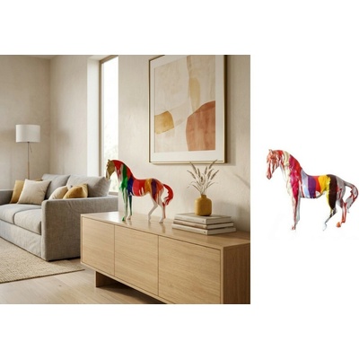 Abstraktná socha koňa – moderná pop art interiérová dekorácia – 34 cm