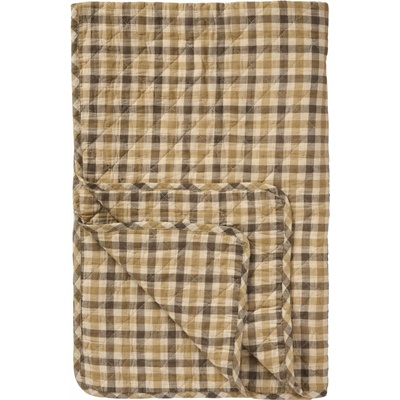 Ib Laursen Prešívaný prehoz Brown checkered pattern 130 × 180 cm