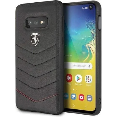 Ferrari Heritage Quilted Leather Hard Case - кожен кейс (естествена кожа) за Samsung Galaxy S10e (черен)
