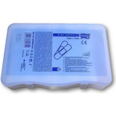 Matopat Matopat Blue Strips detekovateľné náplasti do potravinárstva 200 ks 19 x 72 mm 200 ks