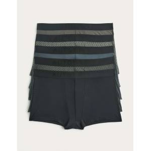 Marks & Spencer Бедрени боксерки от памук Supima® и модал, цветен мотив, 5 броя Marks & Spencer черна Marks & Spencer | Cheren | МЪЖЕ | S