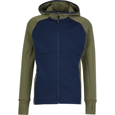 Stoic Детско вълнено яке Stoic Kid's MerinoFleece240 StorforsSt. Zip Hoody Merino hoodie - Olive Green / Navy - размер 164 (EU) (703-6423-0416)