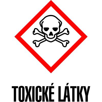 Grafiko | GHS 06 - symbol s textem - Text obrázku TOXICKÉ LÁTKY, Materiál Samolepící PVC folie, Rozměr 210x148mm – Hledejceny.cz