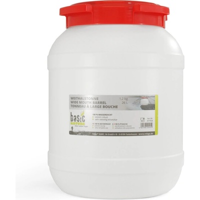BasicNature Барел с широко гърло, бял 26 л (077026)