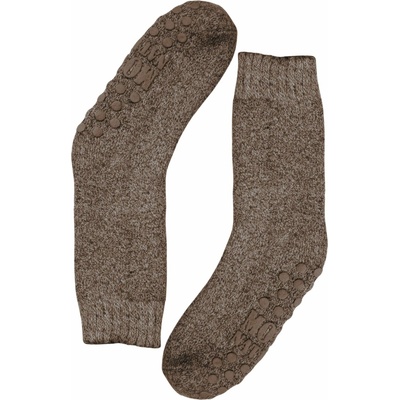 Alpaka vlnené ponožky s protišmykom hnedá