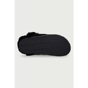 Nokwol пантофи дамски от кожа Toby Black Suede Shearling