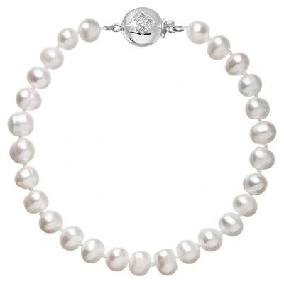 Pavona perlový náramek z říčních perel se zapínáním z bílého 14 karátového zlata 823001.1/9270B bílý