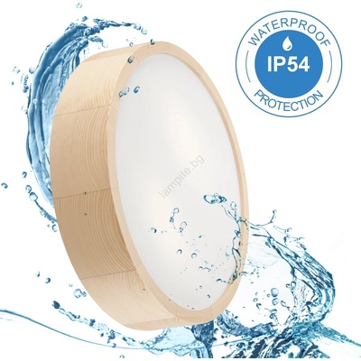 Баня таванно осветително NATURAL 3xE27/15W/230V IP54 борова 37 см (LA52236)