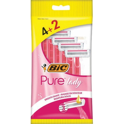Bic 3 Pure Lady Pink 6 ks