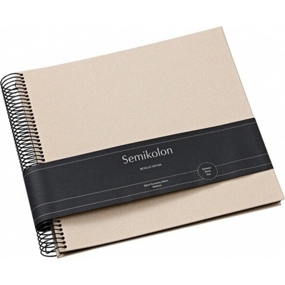 Spirálové album Economy Medium Satin Champagne, Metallic Edition, černé stránky