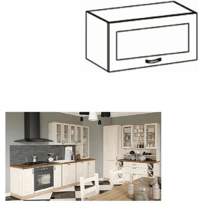 Горен шкаф хоризонтален с витрина Royal G60KSN