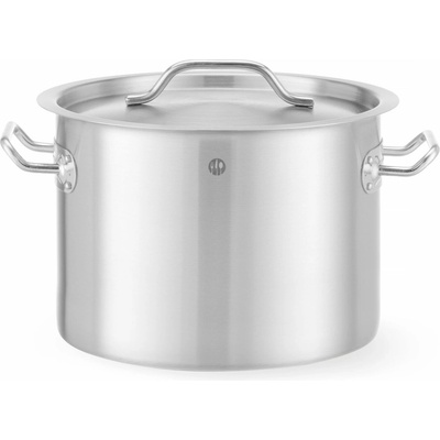HENDI Stredný hrniec s pokrievkou Budget Line, 9L, Strieborná, ⌀250x(H)180mm