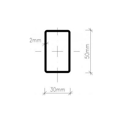 Pozinkovaný jekl 50 x 30 x 2 mm - délka 3 m