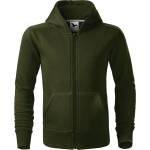 MALFINI Malfini trendy zipper 412 / Детско яке кенгуру с цип по цялата дължина и качулка - милитари 158 (4126907)