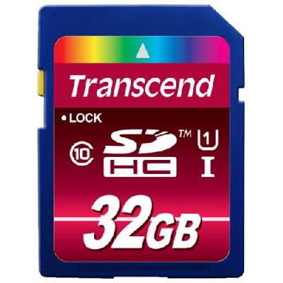 Transcend 32GB SDHC (Class 10) UHS-I paměťová karta, Read: 90MB/s; Wri - TS32GSDHC10U1