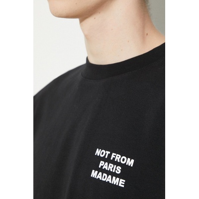 Drôle de Monsieur Памучна тениска Drôle de Monsieur Le T-Shirt Slogan (PERM.TS203.CO002.BL)