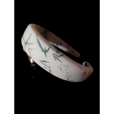 Radi handmade Елегантна диадема със десен на зелени тревички (805)