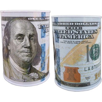 CashSave pokladnička na peniaze kovová 12x9cm Dollars