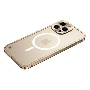 Púzdro Kovový magnetické Magsafe na Apple iPhone 13 Pro, zlaté