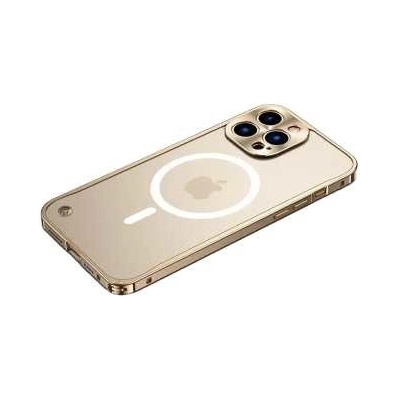 Púzdro Kovový magnetické Magsafe na Apple iPhone 13 Pro, zlaté