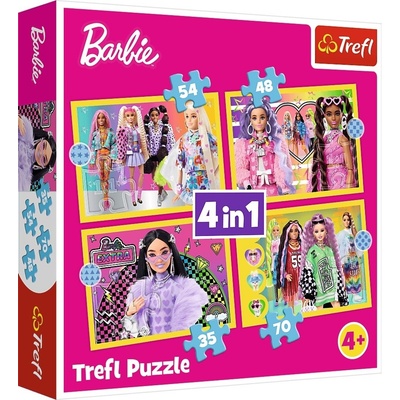 Trefl Šťastný svět Barbie 35 48 54 a 70 dílků 4v1