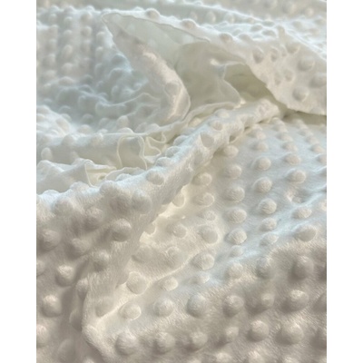 Minky s 3D bodkami, biele "off white", 1,5 m
