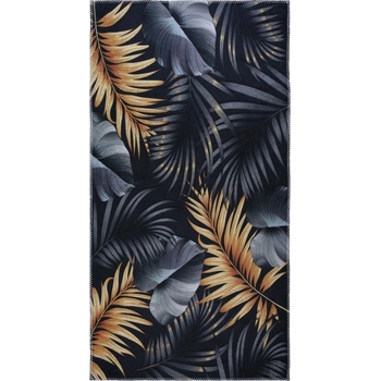 Vitaus Тъмносин и златист килим подходящ за пране 120x180 cm Midnight Leaves - Vitaus (KRN-6104-120x180)