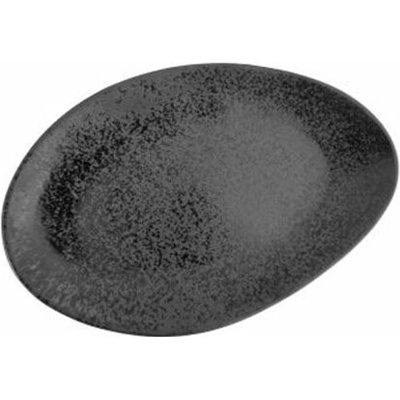 Mělký porcelánový talíř oválný EBONY černý 25,5 x 19,3 cm 100035393