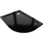 Mexen Flat полукръгъл душов поддушник slim ляв 100 x 80 см, черен, сифон златен (41708010L-G)