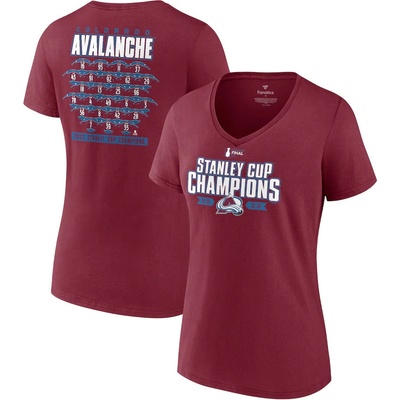 Fanatics Dámske tričko Colorado Avalanche 2022 Stanley Cup Champions Jersey Roster V Neck