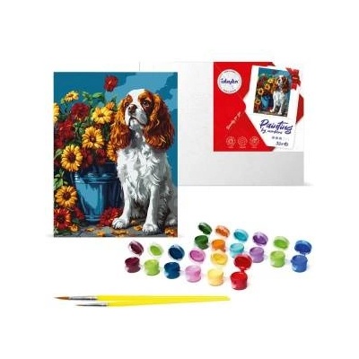 Ideyka Paint by Number Kit Spaniel and Flowers KHO6673 30x40 AP0018