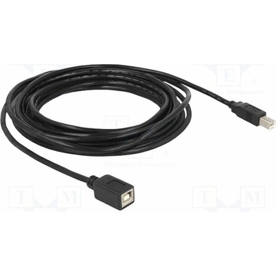 Delock 83429 USB 2.0 USB B zásuvka USB B vidlice 5m černý