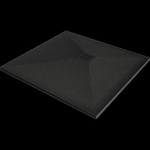 Mexen Stone+ квадратен композитен поддушов корито 80 x 80 см, черен, черно (44708080-B)