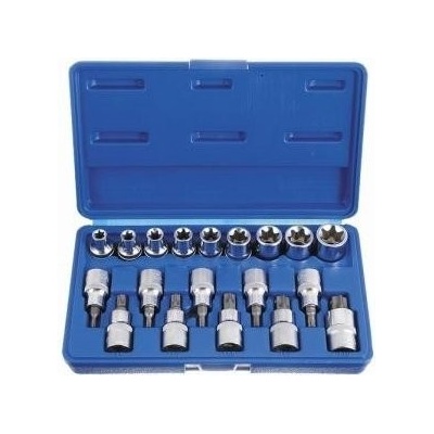 MAGG 340019 Sada nástrčiek Torx a Torx-E 1/2", 19 ks -