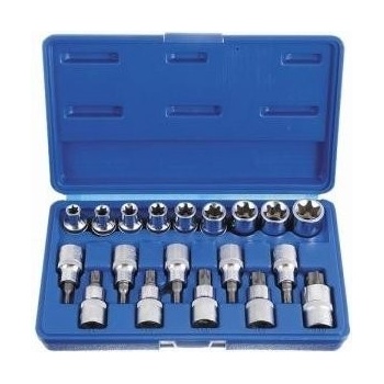MAGG 340019 Sada nástrčiek Torx a Torx-E 1/2", 19 ks -