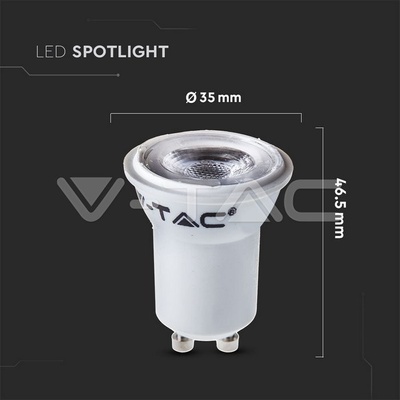 V-TAC PRO LED žiarovka GU10 MR11 2W 6400K